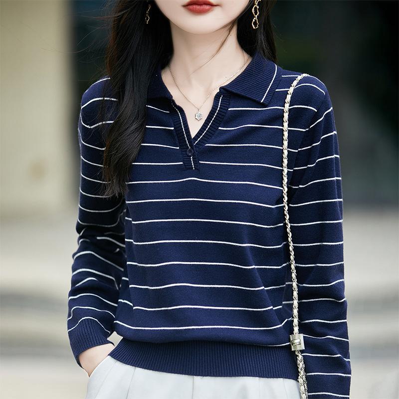 Разноцветный полосатый вязаный свитер с воротником поло, пуловер с длинными рукавами, базовый слой, топ, новый осенне-зимний свитер XXL темно-синий
Разноцветный полосатый вязаный свитер с воротником поло, пуловер с длинными рукавами, базовый слой, топ, новый осенне-зимний свитер XXL темно-синий