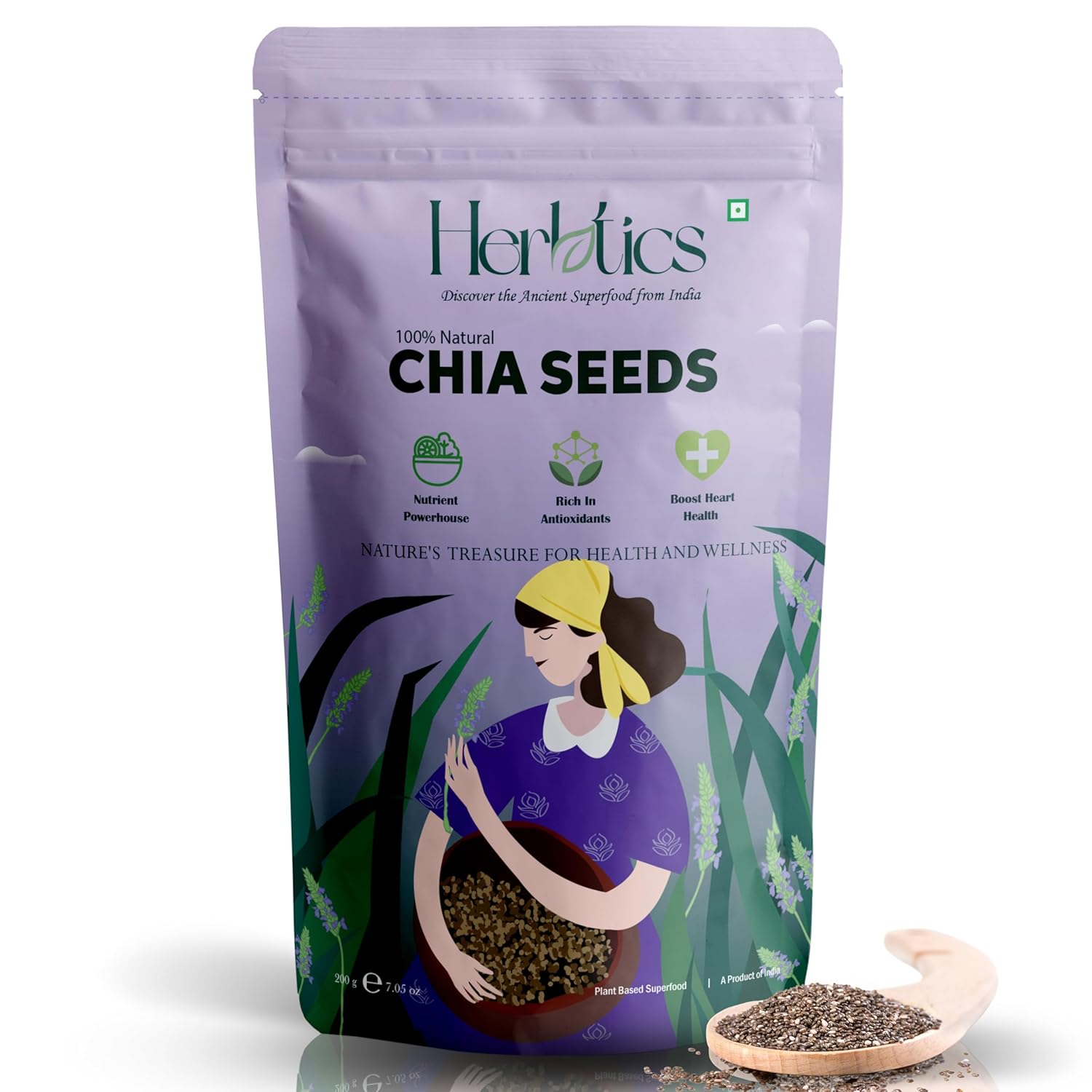 Herbtics Chia Seeds Pure & Natural High In Protein Seeds, Good For Heart | 200gm 0.4lbs
Herbtics Chia Seeds Pure & Natural High In Protein Seeds, Good For Heart | 200gm 0.4lbs