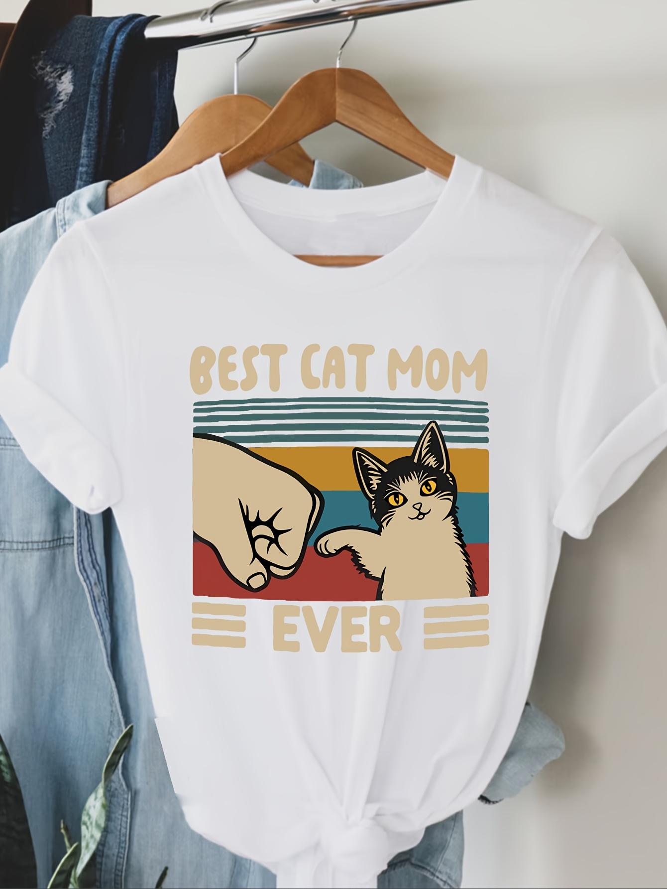 Best Cat Mom Ever Graphic Womens Casual TShirt Cute Cartoon Cat Design Round Neck Short Sleeve Tee Summer Top for Cat Lovers S
Best Cat Mom Ever Graphic Womens Casual TShirt Cute Cartoon Cat Design Round Neck Short Sleeve Tee Summer Top for Cat Lovers S