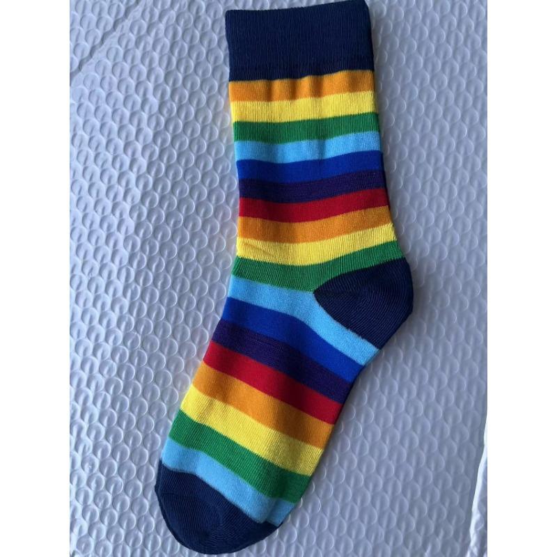 Женские весенне-осенние носки-гольфы в радужную полоску для студентов 1 pair темно-синий
Женские весенне-осенние носки-гольфы в радужную полоску для студентов 1 pair темно-синий