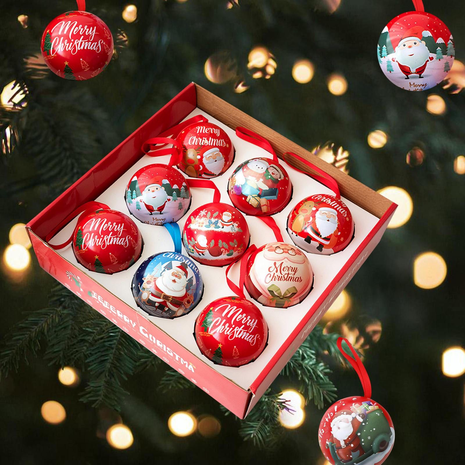 9Pcs Christmas Tree Ball Ornaments Holiday Snack Containers Chocolates Cookies Candies Decorative
9Pcs Christmas Tree Ball Ornaments Holiday Snack Containers Chocolates Cookies Candies Decorative