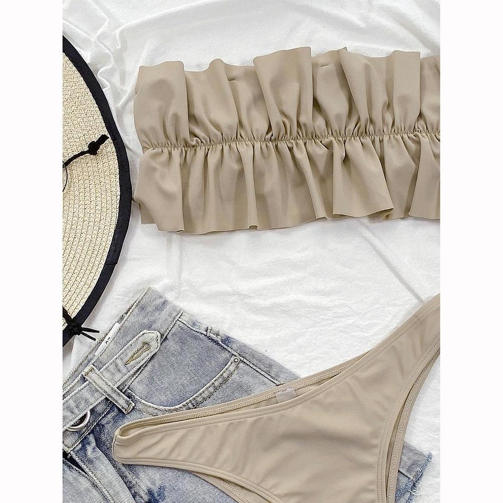 Satın alın Bandeau Bikini Seksi Brezilya Bikini Seti Ruffle Kadın Mayo
