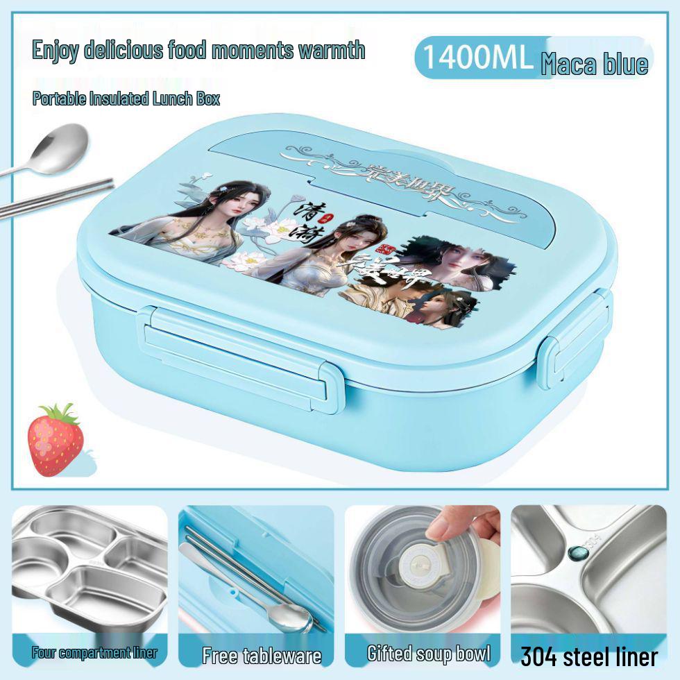 Perfect World Shi Hao Cartoon Insulated Lunch Box - Stainless Steel Bento Box for All Ages Stainless Steel 304 with Soup Bowl + Cutlery
Perfect World Shi Hao Cartoon Insulated Lunch Box - Stainless Steel Bento Box for All Ages Stainless Steel 304 with Soup Bowl + Cutlery