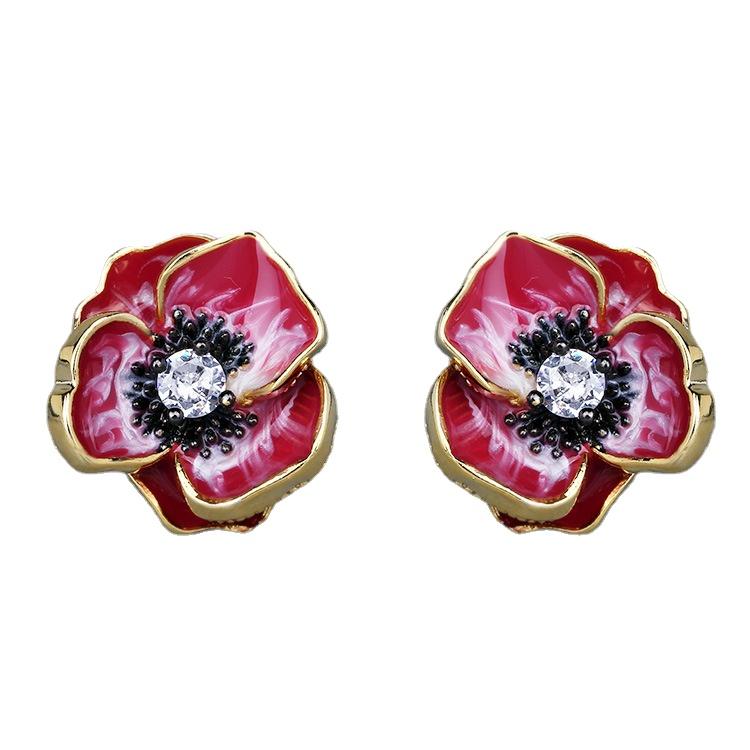 Элегантные женские серьги, красные эпоксидные цветы, эмалированные серьги ручной работы для вечеринки, женские модные цветочные украшения 
Элегантные женские серьги, красные эпоксидные цветы, эмалированные серьги ручной работы для вечеринки, женские модные цветочные украшения