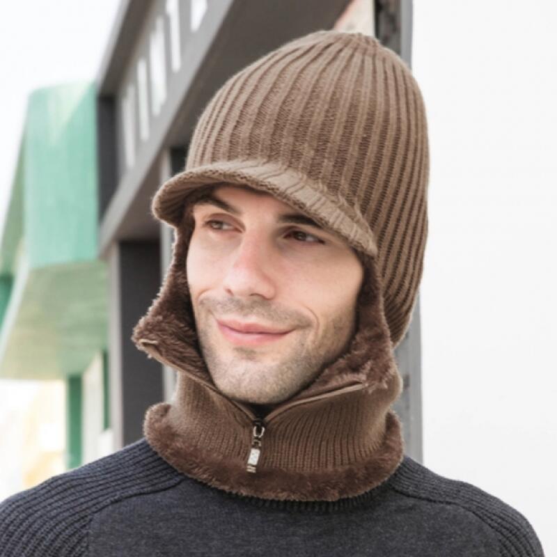 Zipper-open neck warmer brim hat (for men) (3 colors) Black_1310174
Zipper-open neck warmer brim hat (for men) (3 colors) Black_1310174