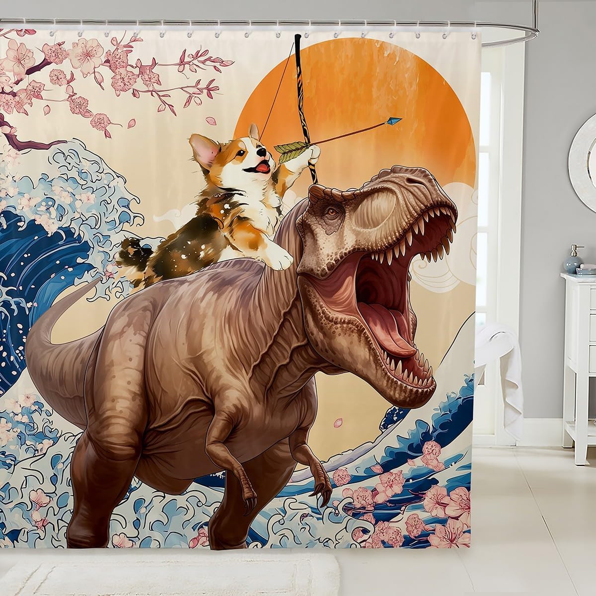 Kids Funny Waterproof Bathroom Curtain for Bathroom Corgi Riding Bear Bath Curtain, Japanese Style Shower Curtain Oriental 90x180CM
Kids Funny Waterproof Bathroom Curtain for Bathroom Corgi Riding Bear Bath Curtain, Japanese Style Shower Curtain Oriental 90x180CM