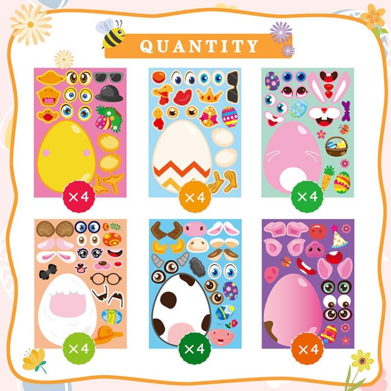 24pcs, Easter Bunny Easter Egg DIY Craft Stickers, Puzzle Party Game Stickers, Suitable for Parties, Decorations, Party Stickers 21x15 cm
24pcs, Easter Bunny Easter Egg DIY Craft Stickers, Puzzle Party Game Stickers, Suitable for Parties, Decorations, Party Stickers 21x15 cm