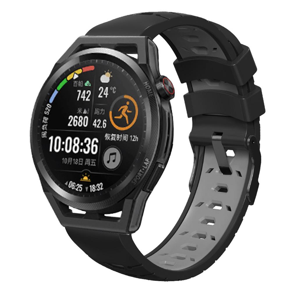 For Huawei Watch GT Runner/Garmin Venu 2/Vivoactive 4 Trapezoid Three Row Holes Watch Strap Dual Color Silicone Wrist Band Black/Grey
For Huawei Watch GT Runner/Garmin Venu 2/Vivoactive 4 Trapezoid Three Row Holes Watch Strap Dual Color Silicone Wrist Band Black/Grey