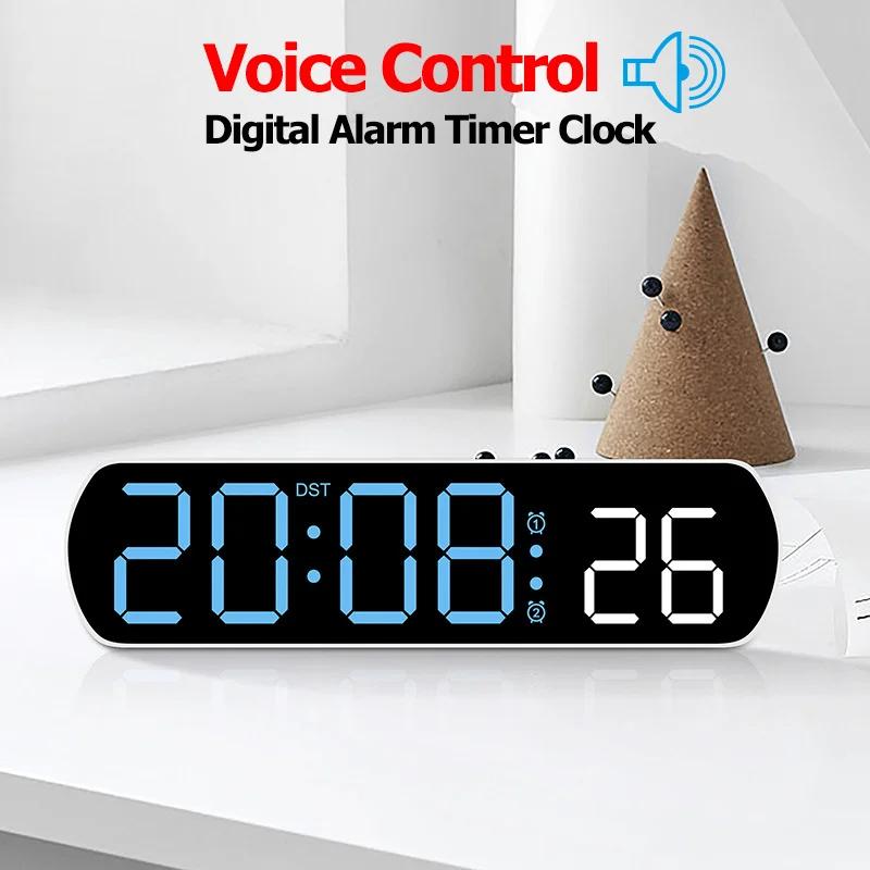 Voice Control Digital Alarm Timer Electronic Clock LED Dual Alarms Temperature Date Display Table Clock 12/24H Night Mode Clock
Voice Control Digital Alarm Timer Electronic Clock LED Dual Alarms Temperature Date Display Table Clock 12/24H Night Mode Clock