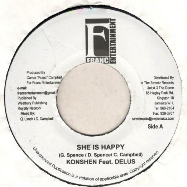 7inch Record KONSHENS & DELUS - She Is Happy NONE Franc Entertain 2008 Jamaica Reggae, Ska & Dub Used
7inch Record KONSHENS & DELUS - She Is Happy NONE Franc Entertain 2008 Jamaica Reggae, Ska & Dub Used