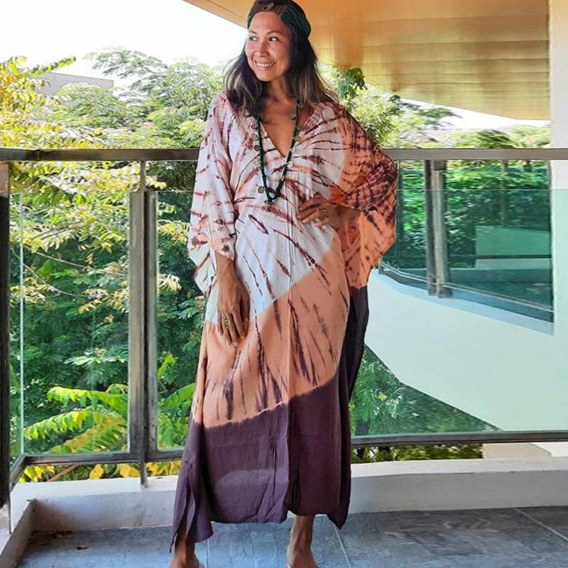 Районное платье-накидка на пляж тай-дай и бикини-халат One Size
Районное платье-накидка на пляж тай-дай и бикини-халат One Size