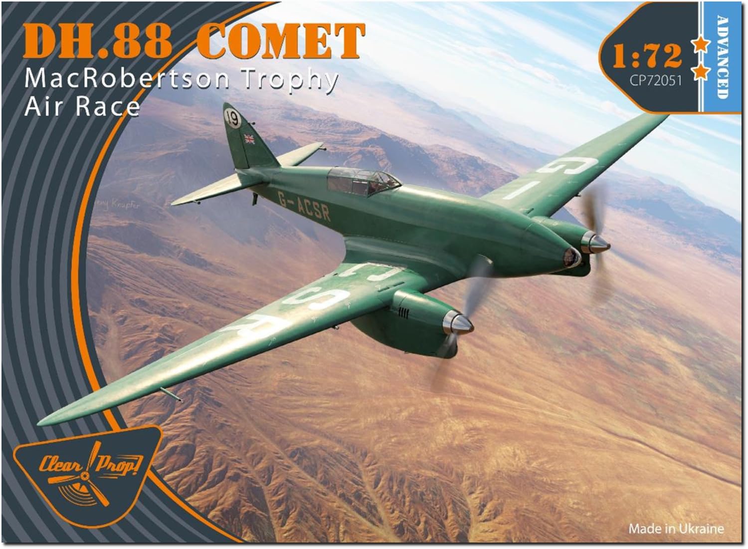 Пластиковая модель гоночного самолета Comet Mack Robertson Air Race с прозрачным пропеллером CPU72051 1/72 DH.88 (Самолет)
Пластиковая модель гоночного самолета Comet Mack Robertson Air Race с прозрачным пропеллером CPU72051 1/72 DH.88 (Самолет)