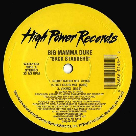 12-дюймовая пластинка BIG MAMMA DUKE - Back Stabbers WAR145 High Power Reco 1993 США Танцевальная и Электронная Б/У
12-дюймовая пластинка BIG MAMMA DUKE - Back Stabbers WAR145 High Power Reco 1993 США Танцевальная и Электронная Б/У