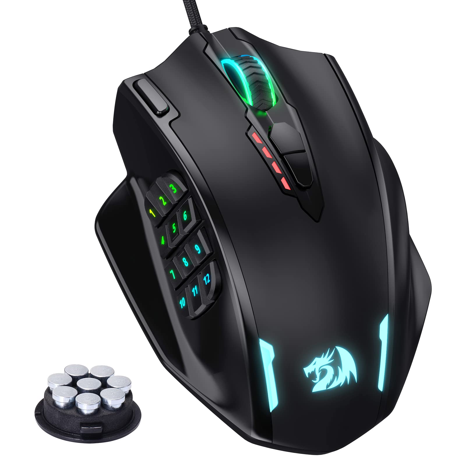 Redragon M908 Impact RGB LED MMO Gaming 12 Side Optical Wired Ergonomic Gamer Up to High 20 Programmable Macro with Comfort Grip Mouse, Buttons, чорний
Redragon M908 Impact RGB LED MMO Gaming 12 Side Optical Wired Ergonomic Gamer Up to High 20 Programmable Macro with Comfort Grip Mouse, Buttons, чорний