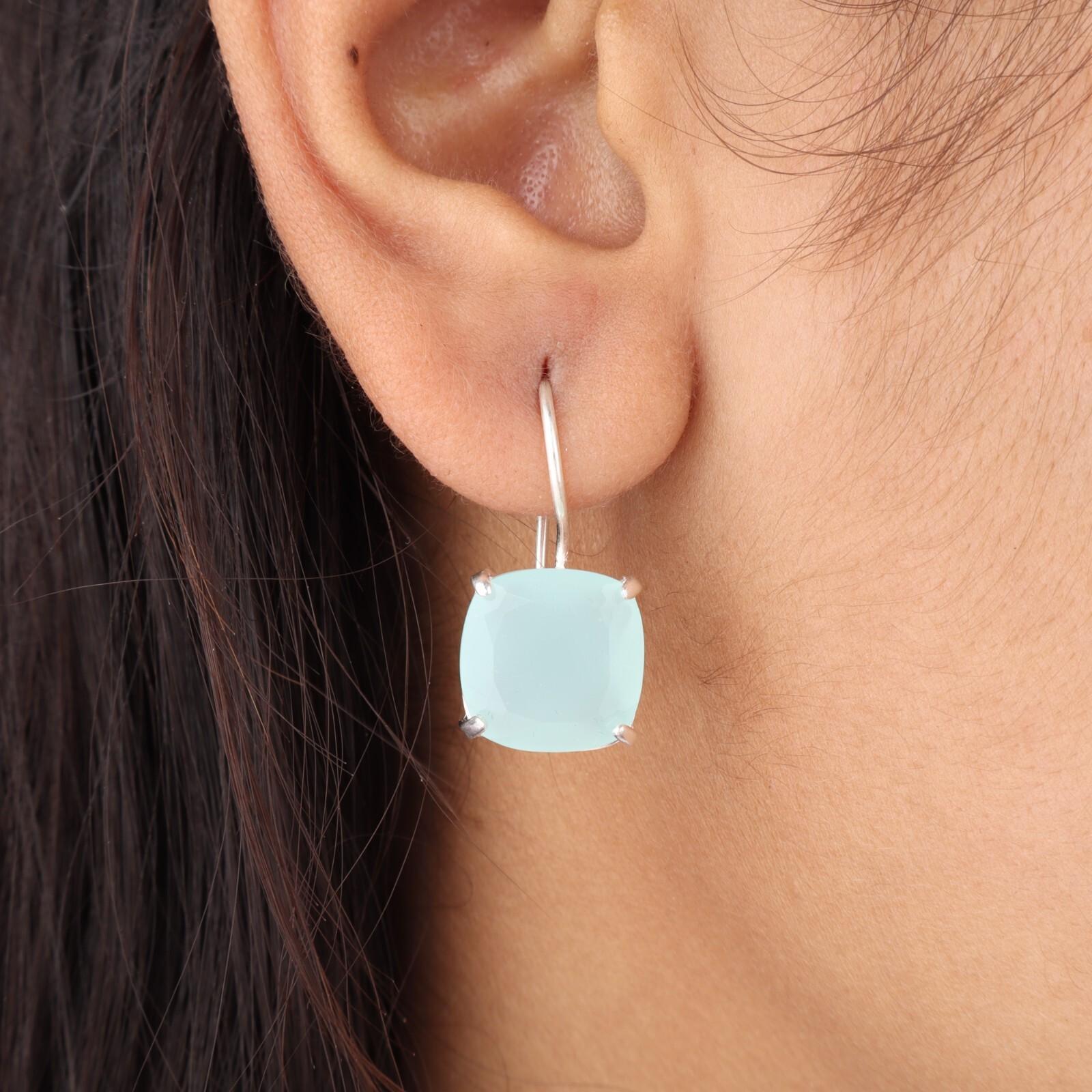 Aqua Chalcedony Gemstone 925Sterling Silver Jewelry Handmade Partywear Earrings EE-172-17
Aqua Chalcedony Gemstone 925Sterling Silver Jewelry Handmade Partywear Earrings EE-172-17