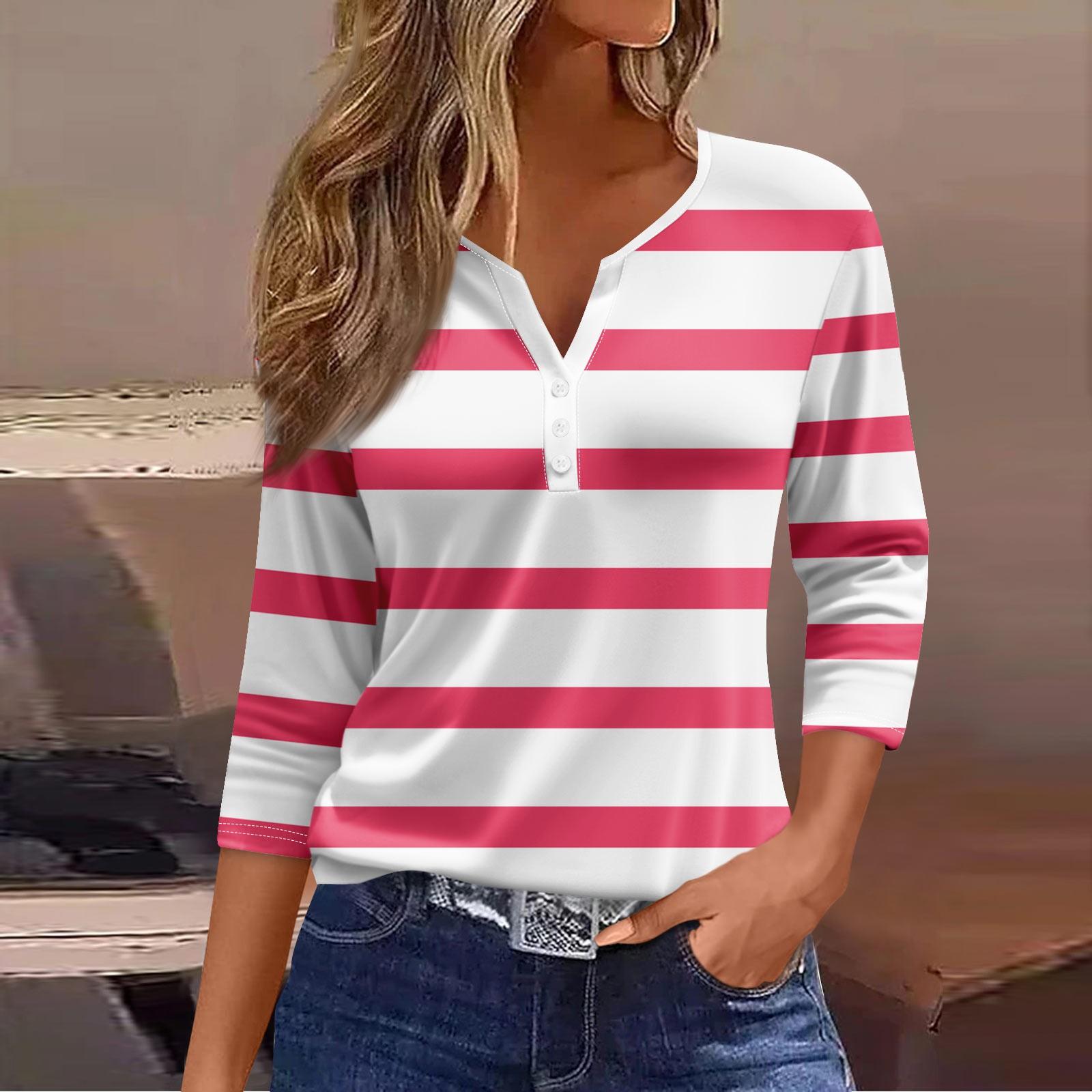 Жіноча футболка з принтом на ґудзиках, рукав 3/4, повсякденна мода на вихідні, базовий V-подібний виріз, звичайний топ XL гарячі рожевого кольору
Жіноча футболка з принтом на ґудзиках, рукав 3/4, повсякденна мода на вихідні, базовий V-подібний виріз, звичайний топ XL гарячі рожевого кольору