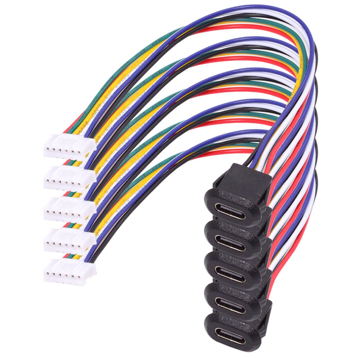 CN-025-6P 5Pcs/Set DIY OEM Type C Female Socket to 6 Pin Header Cable Pitch 2.0mm Latch Mount Type DC 5V/20V PD Power A
CN-025-6P 5Pcs/Set DIY OEM Type C Female Socket to 6 Pin Header Cable Pitch 2.0mm Latch Mount Type DC 5V/20V PD Power A