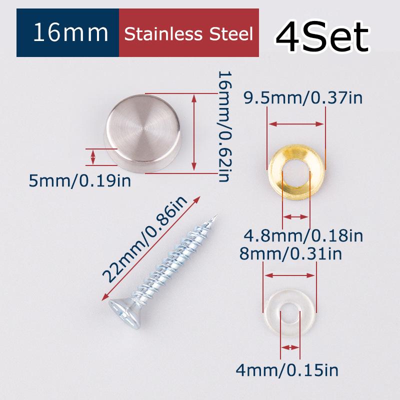 4 комплекта утолщенных стеклянных акриловых скрытых прочных стеклянных крепежных колпачков из нержавеющей стали 16/19/22/25/30 мм 16mm серебряный
4 комплекта утолщенных стеклянных акриловых скрытых прочных стеклянных крепежных колпачков из нержавеющей стали 16/19/22/25/30 мм 16mm серебряный