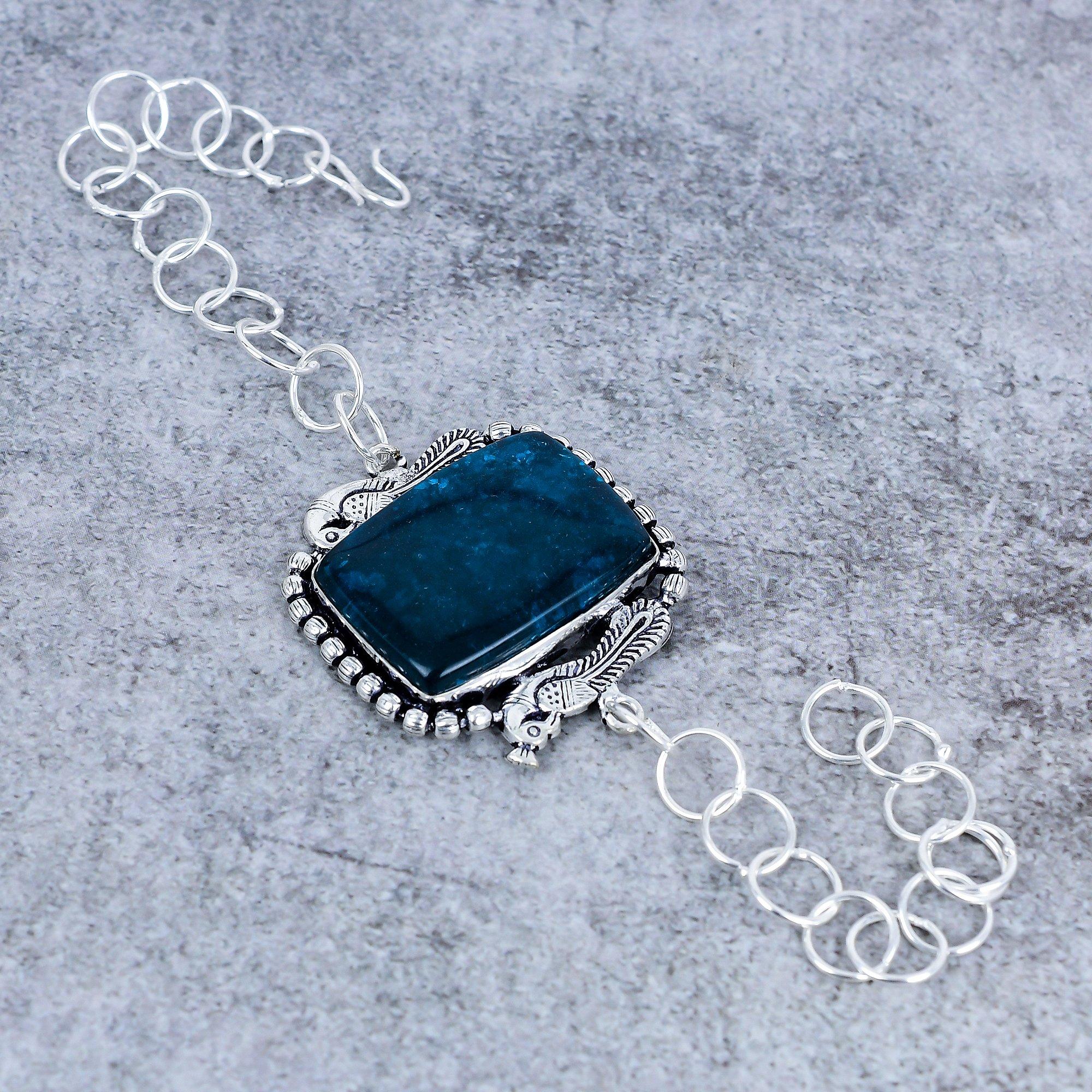 Neon Blue Apatite Gemstone Handmade 925 Sterling Silver Bracelet 7-8 M-2730
Neon Blue Apatite Gemstone Handmade 925 Sterling Silver Bracelet 7-8 M-2730