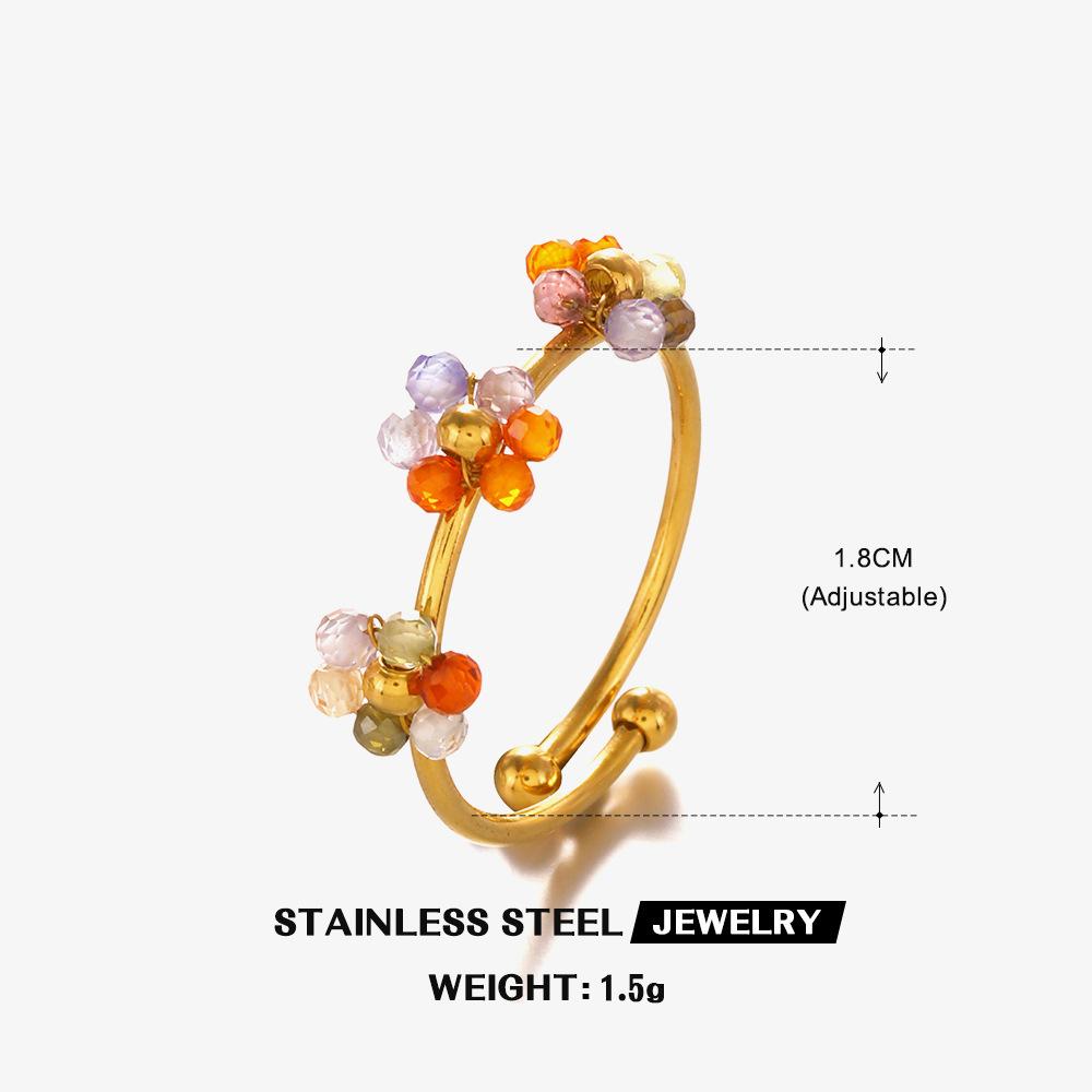 White Pink Crystal Flower Ring Stainless Steel Gold Color Adjusatble Open Finger Rings Women Trendy Zircon Gift Wholesale Open
White Pink Crystal Flower Ring Stainless Steel Gold Color Adjusatble Open Finger Rings Women Trendy Zircon Gift Wholesale Open