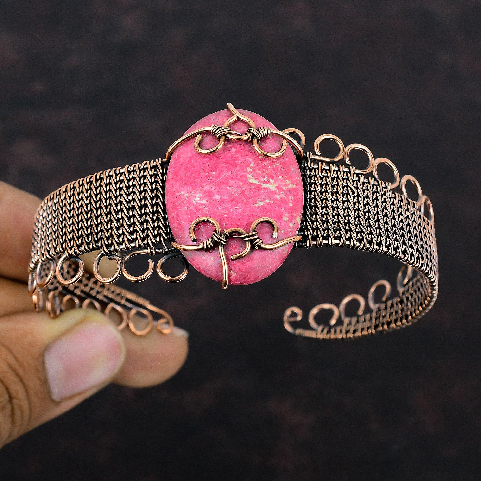 Thulite Gemstone Bangle Copper Wire Wrapped Jewelry Adjustable Cuff Bracelet Handmade Jewelry Wire Wrap Cuff Bracelet Copper Bangle For Gift
Thulite Gemstone Bangle Copper Wire Wrapped Jewelry Adjustable Cuff Bracelet Handmade Jewelry Wire Wrap Cuff Bracelet Copper Bangle For Gift