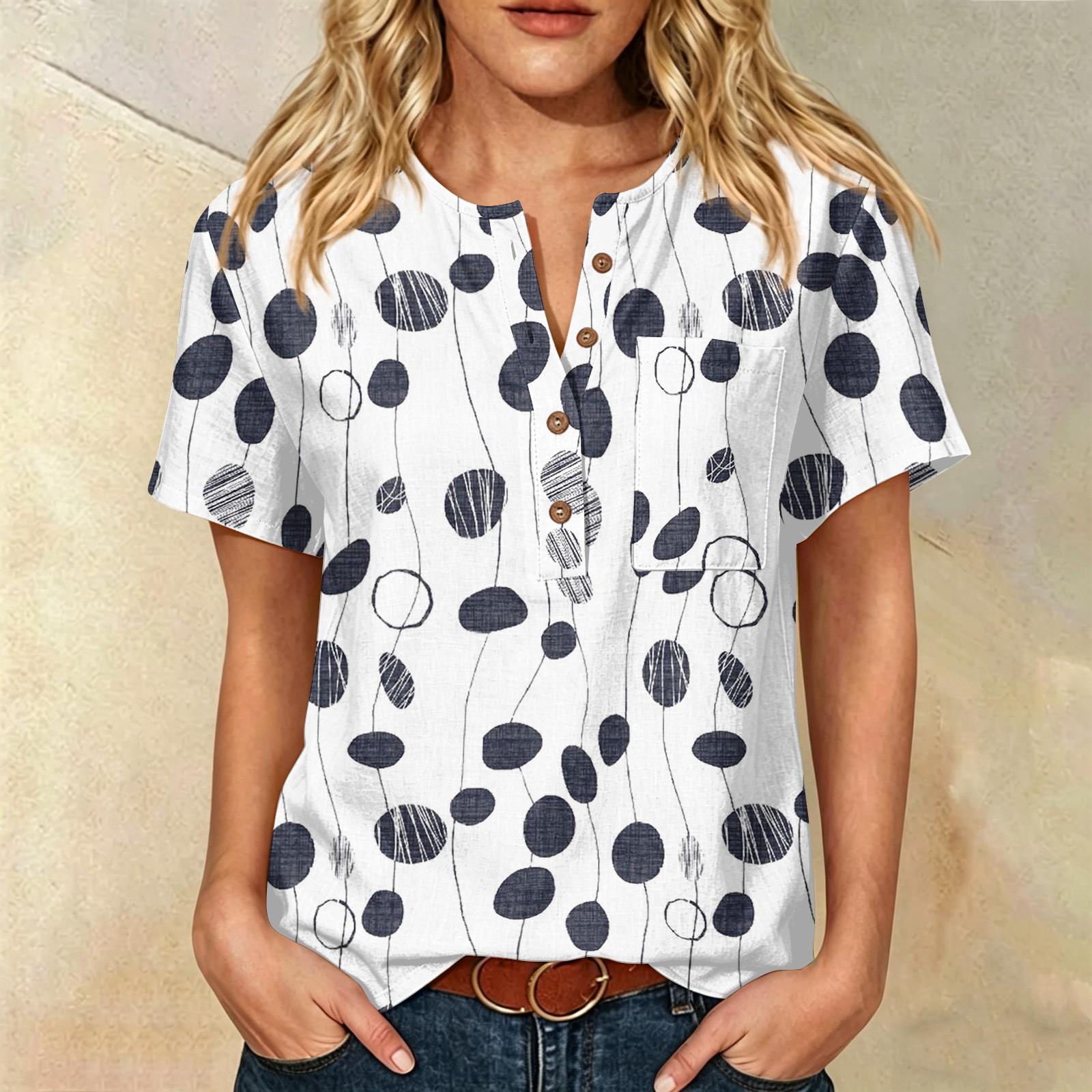 Women’s Fashion Printed Shirt Cotton Linen Short Sleeve Henley Neck Button Front Pocket Design Loose Fit Top for Daily Wear XXXL білий
Women’s Fashion Printed Shirt Cotton Linen Short Sleeve Henley Neck Button Front Pocket Design Loose Fit Top for Daily Wear XXXL білий