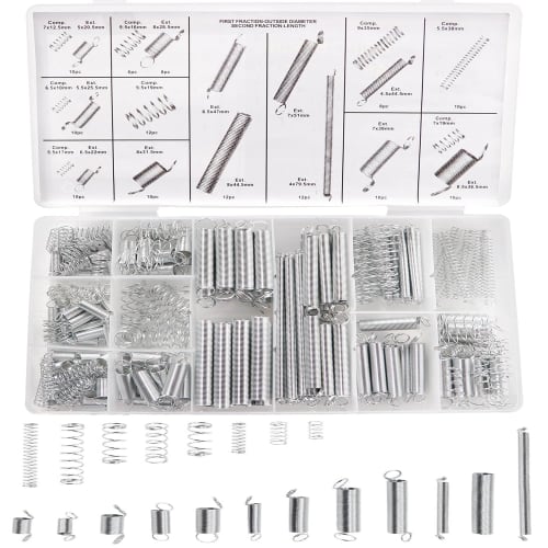 JUTOSU Spring Set, 200 Pieces, 20 Types, Compression Springs, Tension Springs, Coil Springs, Pick Tool, Storage Case Included, Perfect for DIY Repairs
JUTOSU Spring Set, 200 Pieces, 20 Types, Compression Springs, Tension Springs, Coil Springs, Pick Tool, Storage Case Included, Perfect for DIY Repairs
