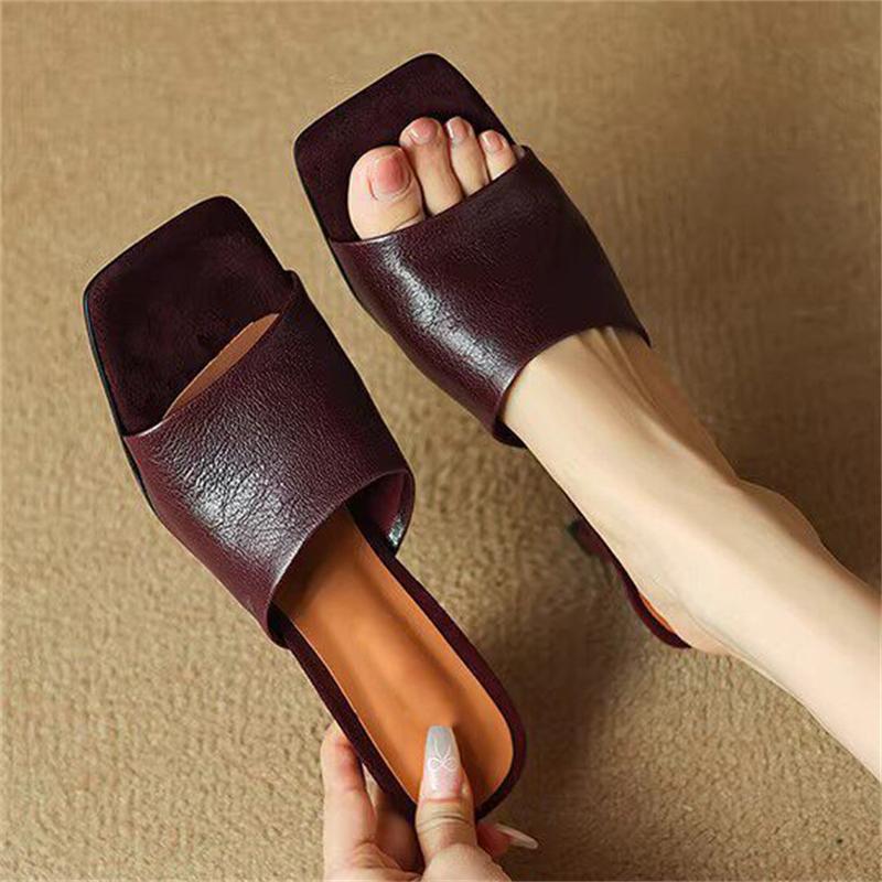 Eilyken Retro Cosy Soft Leather Open Toe Women Slippers Summer High Quality Square Low Heels Party Dress Shoes 34 вино красного
Eilyken Retro Cosy Soft Leather Open Toe Women Slippers Summer High Quality Square Low Heels Party Dress Shoes 34 вино красного