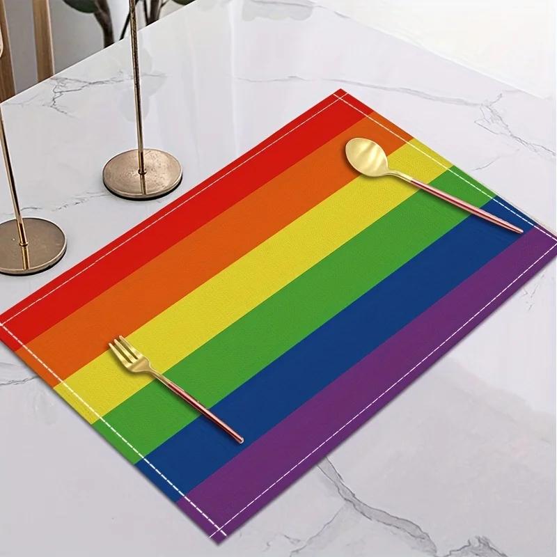 4Pcs Rainbow Striped Printed Linen Placemat For Gay, Gift, Pansexual Party Supplies, Holiday Decor, Room Decor, Scene Decor 30x45cm-4PC
4Pcs Rainbow Striped Printed Linen Placemat For Gay, Gift, Pansexual Party Supplies, Holiday Decor, Room Decor, Scene Decor 30x45cm-4PC