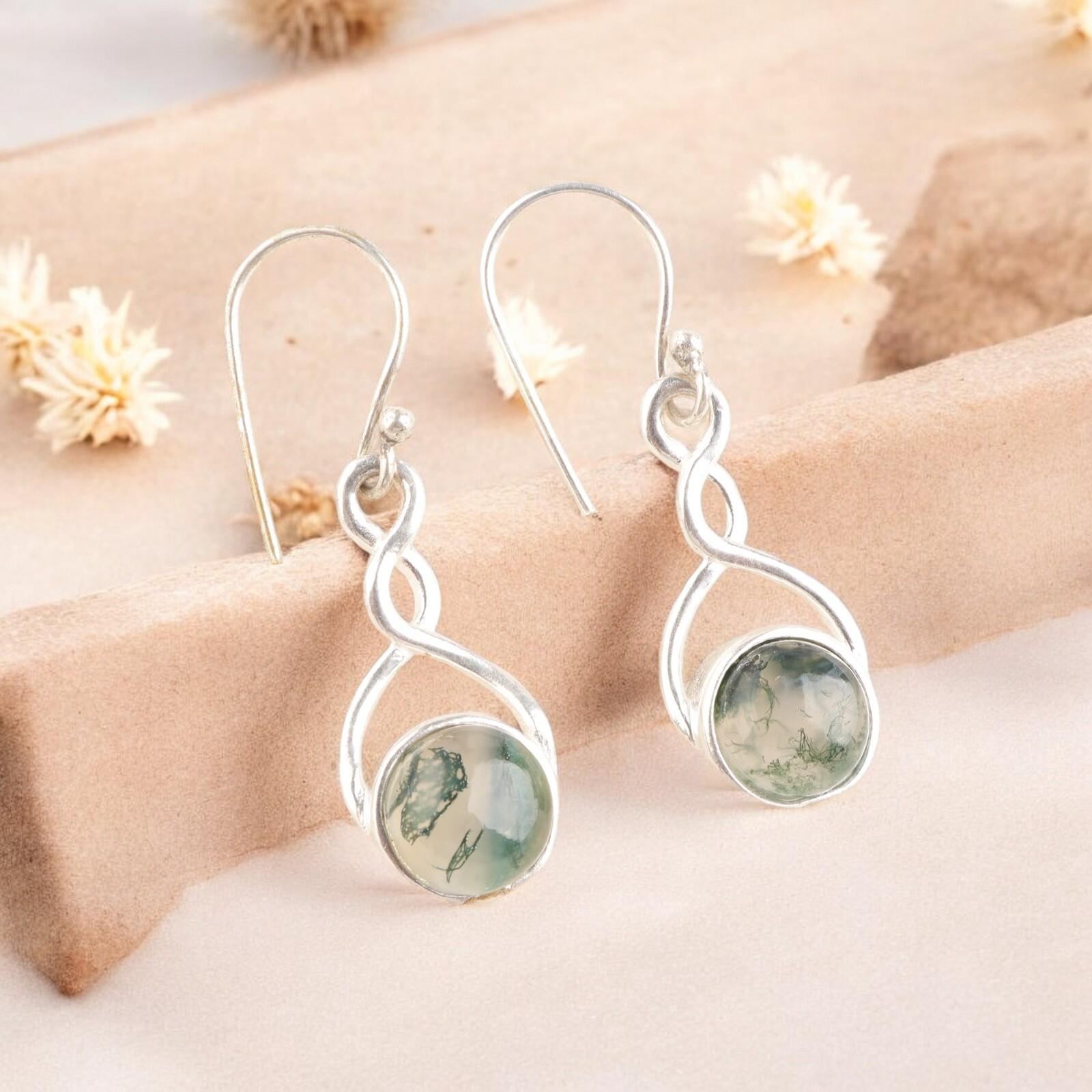 Натуральный зеленый моховой агат 935 стерлинговое серебро ручной работы серьги-крючки для жены CE-15-35
Натуральный зеленый моховой агат 935 стерлинговое серебро ручной работы серьги-крючки для жены CE-15-35