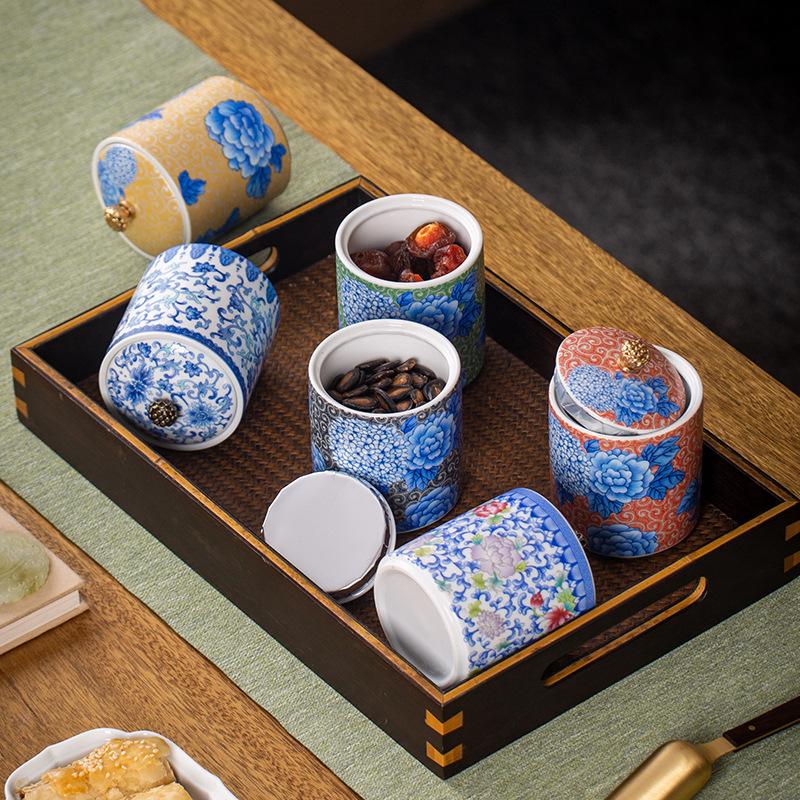 Creative Enamel Ceramic Tea Seal Jar Home Flower Tea Nut Jar Food Storage Bottle Container Decoration Jar Home Decoration Modern 
Creative Enamel Ceramic Tea Seal Jar Home Flower Tea Nut Jar Food Storage Bottle Container Decoration Jar Home Decoration Modern