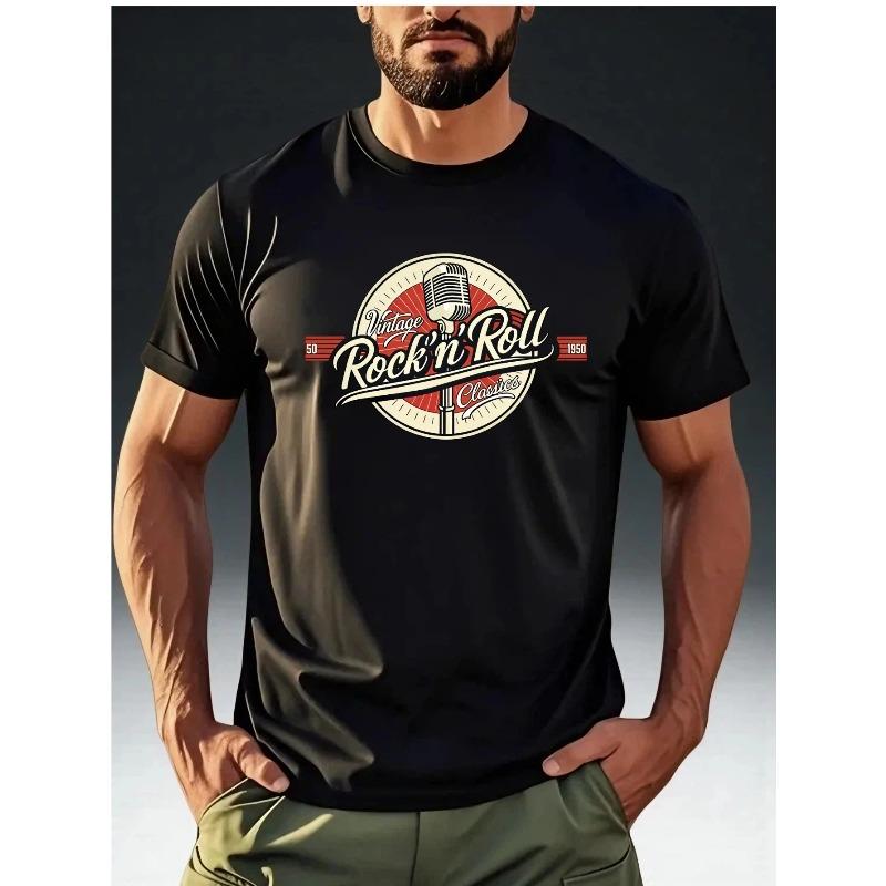 Men s Vintage Rock n Roll T-Shirt with Microphone & Music Icon Print - Round Neck Casual Summer Tee Suitable for Concerts, Festivals & Casual Attire S чёрный
Men s Vintage Rock n Roll T-Shirt with Microphone & Music Icon Print - Round Neck Casual Summer Tee Suitable for Concerts, Festivals & Casual Attire S чёрный