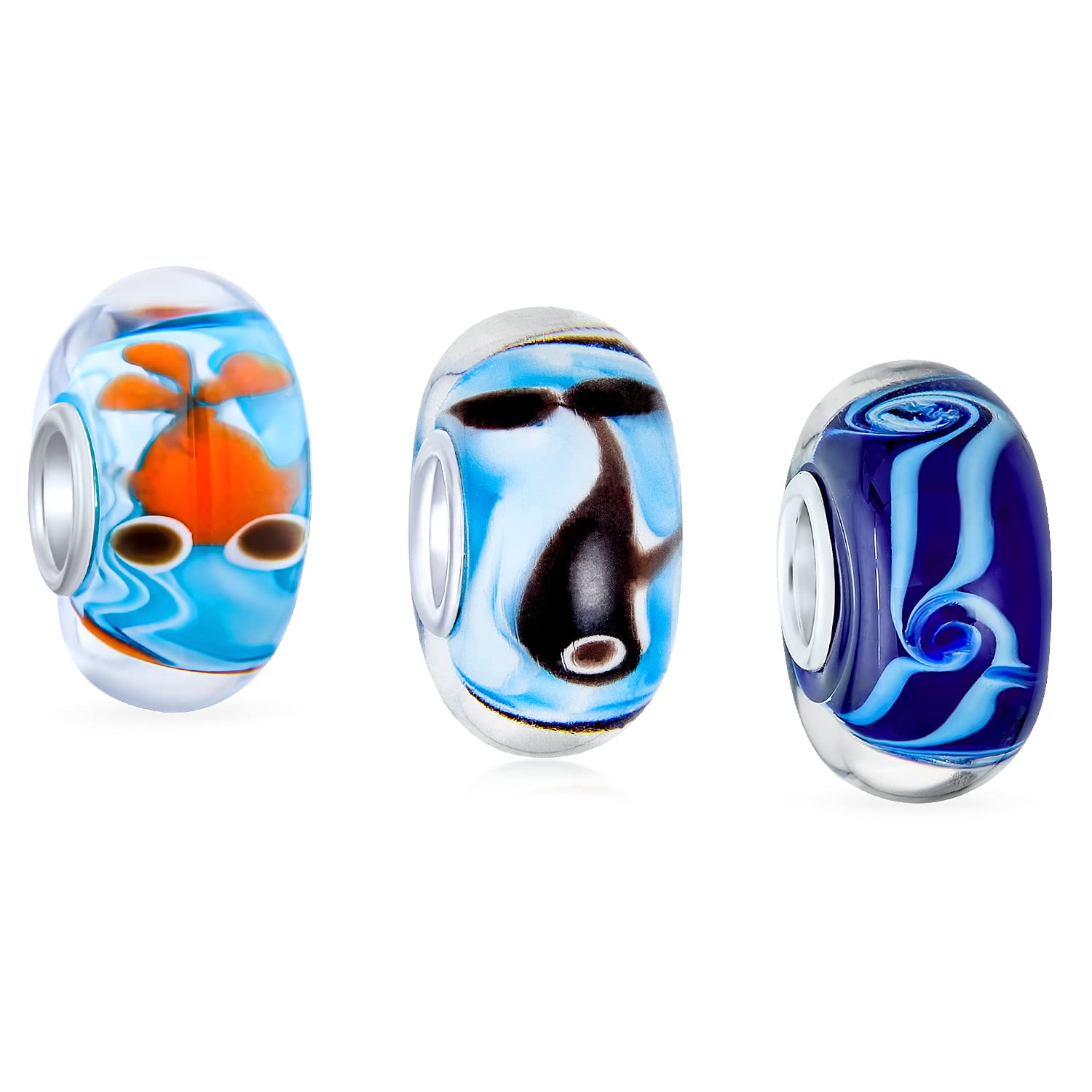 Mixed Nautical Set Bundle Sterling Silver Center Translucent Multicolored Murano Glass Gold Fish Whale Ruffles Charms Bead Spacers Fitting European
Mixed Nautical Set Bundle Sterling Silver Center Translucent Multicolored Murano Glass Gold Fish Whale Ruffles Charms Bead Spacers Fitting European