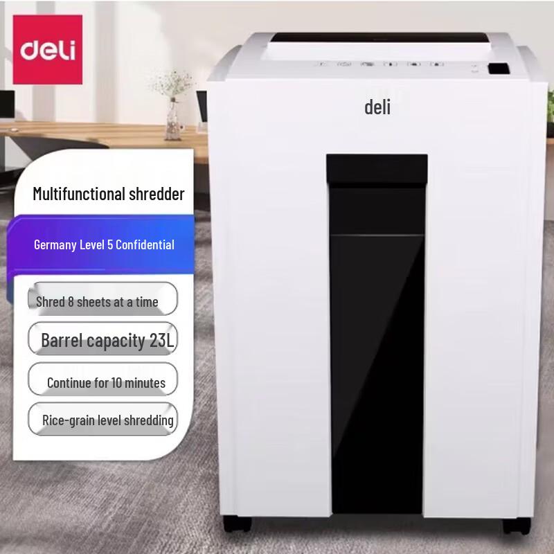Deli 9953 High-Security Paper Shredder CN plug (adapter included)
Deli 9953 High-Security Paper Shredder CN plug (adapter included)