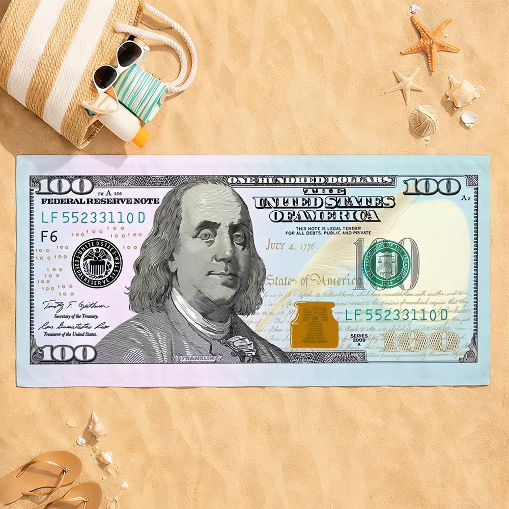 US dollar $100 Note Towel Quick Dry Absorbent Beach Towel for Sports, Fitness, Swimming and Outdoor Activities W30*H60(CM)
US dollar $100 Note Towel Quick Dry Absorbent Beach Towel for Sports, Fitness, Swimming and Outdoor Activities W30*H60(CM)