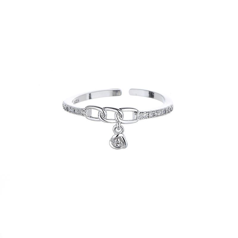New Fashion Chain Rose Flowers Pendant Rings for Women Personality Zircon Opening Ring Anniversary Romance Jewelry resizable
New Fashion Chain Rose Flowers Pendant Rings for Women Personality Zircon Opening Ring Anniversary Romance Jewelry resizable
