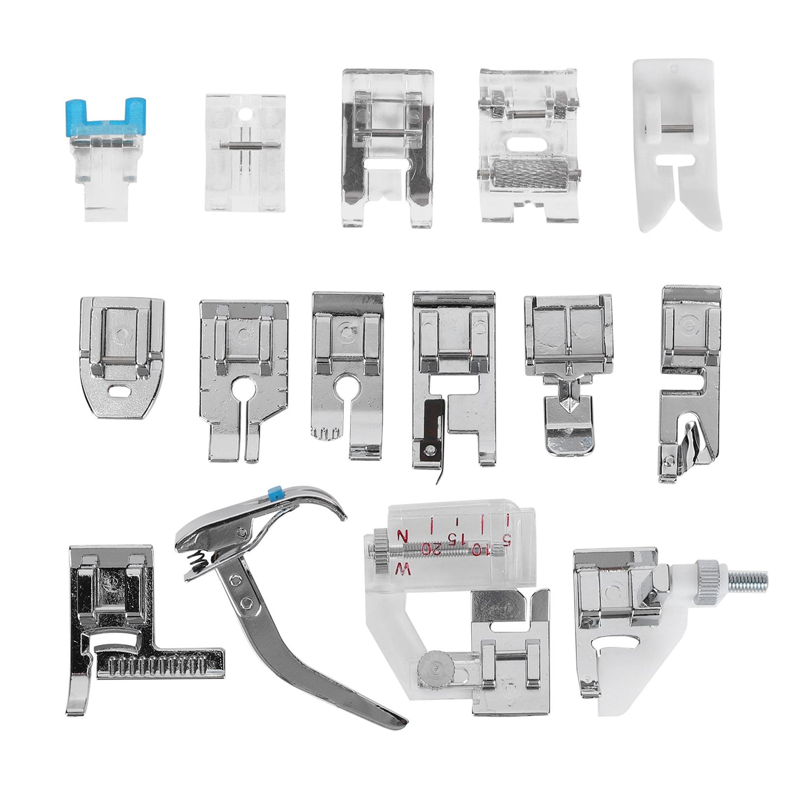 15 шт. Набор лапок для прессования, многофункциональный, для бытовой швейной машины, инструмент, аксессуары
15 шт. Набор лапок для прессования, многофункциональный, для бытовой швейной машины, инструмент, аксессуары