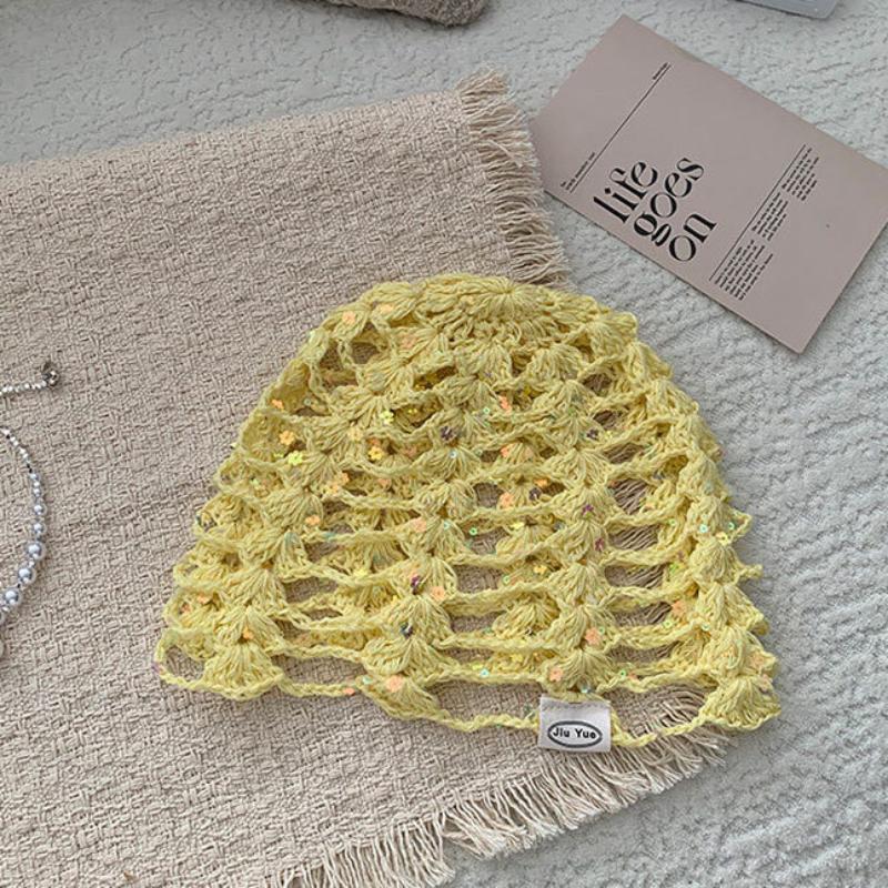 Vintage Sequined Hollow Knit Beanie Women Spring Summer Face Slimming Fashion Crochet Beanie Cap Triangle Scarf Belt Accessories A7
Vintage Sequined Hollow Knit Beanie Women Spring Summer Face Slimming Fashion Crochet Beanie Cap Triangle Scarf Belt Accessories A7