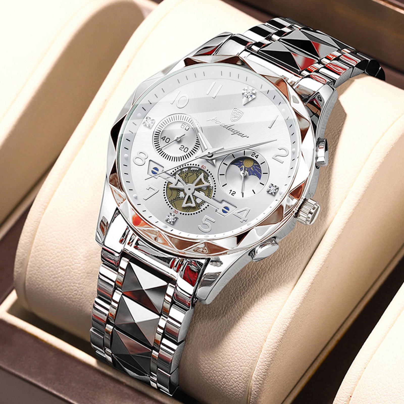 POEDAGAR National Top Swiss Brand Multifunctional Fashion Men s Watch Waterproof Luminous Quartz Watch P972Silver shell with whi
POEDAGAR National Top Swiss Brand Multifunctional Fashion Men s Watch Waterproof Luminous Quartz Watch P972Silver shell with whi