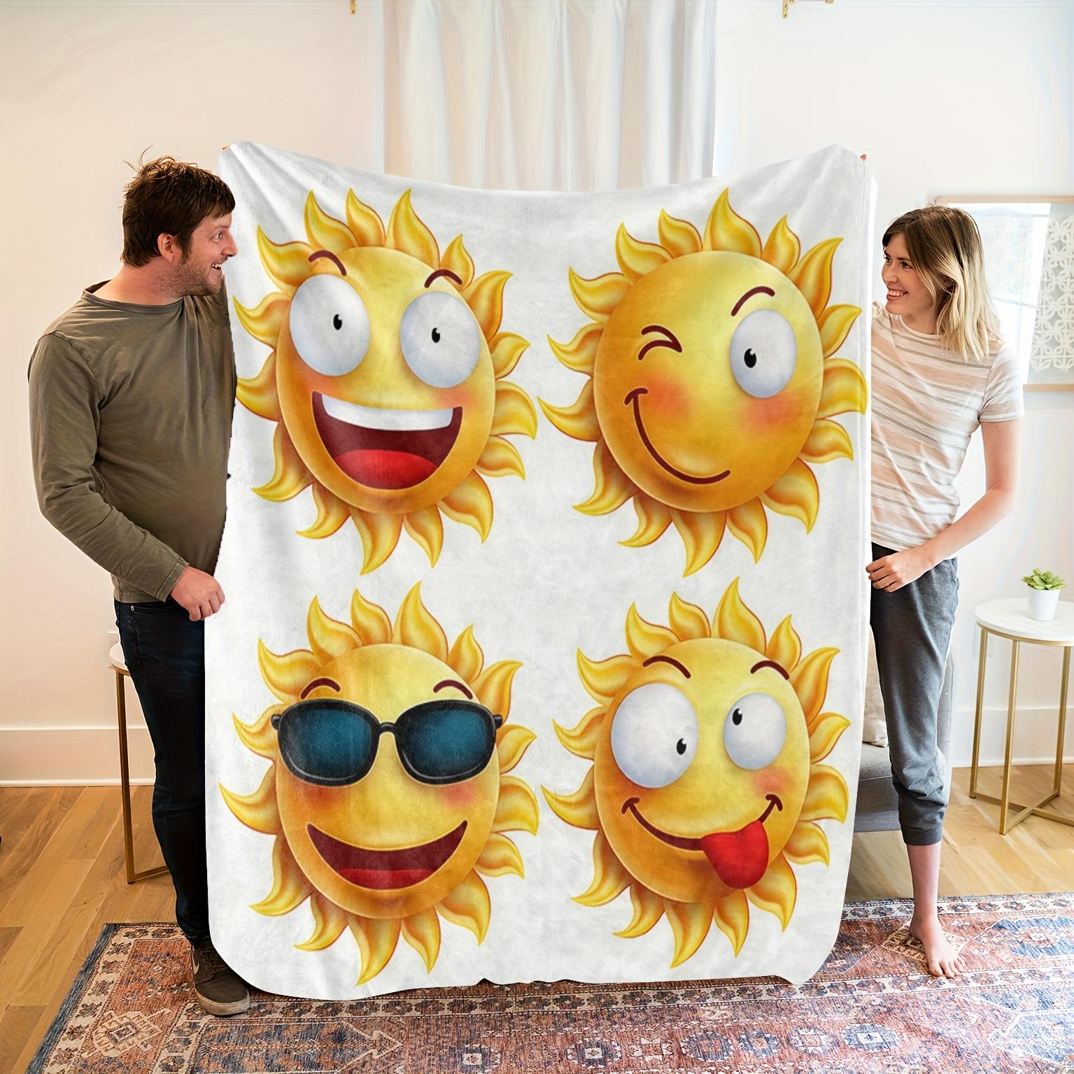 1pc Soft All-Season Sun-Themed Blanket - Cheerful Smiling Suns with Expressive Eyes & Mouths - Machine Washable Lightweight Thro 130x150cm51x59in
1pc Soft All-Season Sun-Themed Blanket - Cheerful Smiling Suns with Expressive Eyes & Mouths - Machine Washable Lightweight Thro 130x150cm51x59in