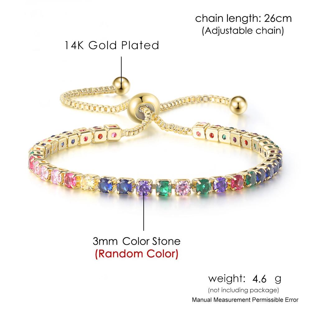 Colorful Tennis Bracelet for Teen Girl Korean Fashion Gold Color Zircon Chains on Hand Friend Gift Women Rainbow Crystal Jewelry
Colorful Tennis Bracelet for Teen Girl Korean Fashion Gold Color Zircon Chains on Hand Friend Gift Women Rainbow Crystal Jewelry