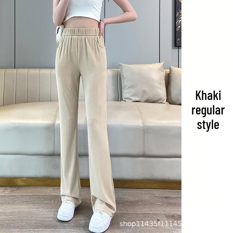 Жіночі літні тонкі штани кльош з широкими штанинами з крижаного шовку великого розміру - Вільний крій, Звужують прямі штанини, Дизайн мікрокльош. L
Жіночі літні тонкі штани кльош з широкими штанинами з крижаного шовку великого розміру - Вільний крій, Звужують прямі штанини, Дизайн мікрокльош. L