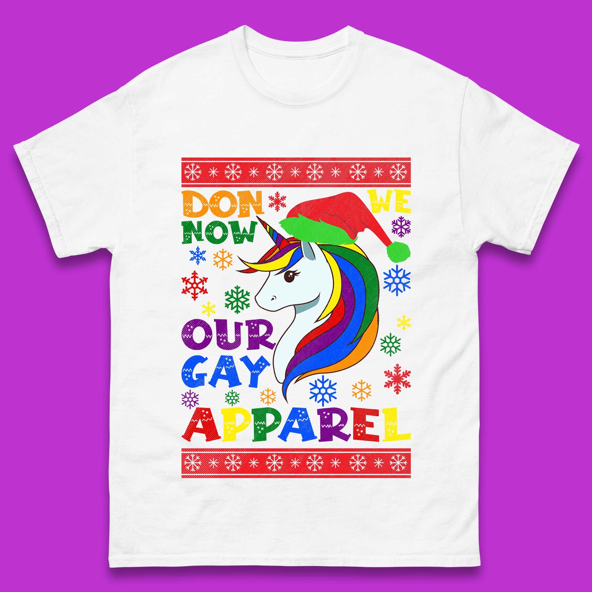 LGBT Rainbow Unicorn Christmas Mens T-Shirt Womens Tops Tees M
LGBT Rainbow Unicorn Christmas Mens T-Shirt Womens Tops Tees M