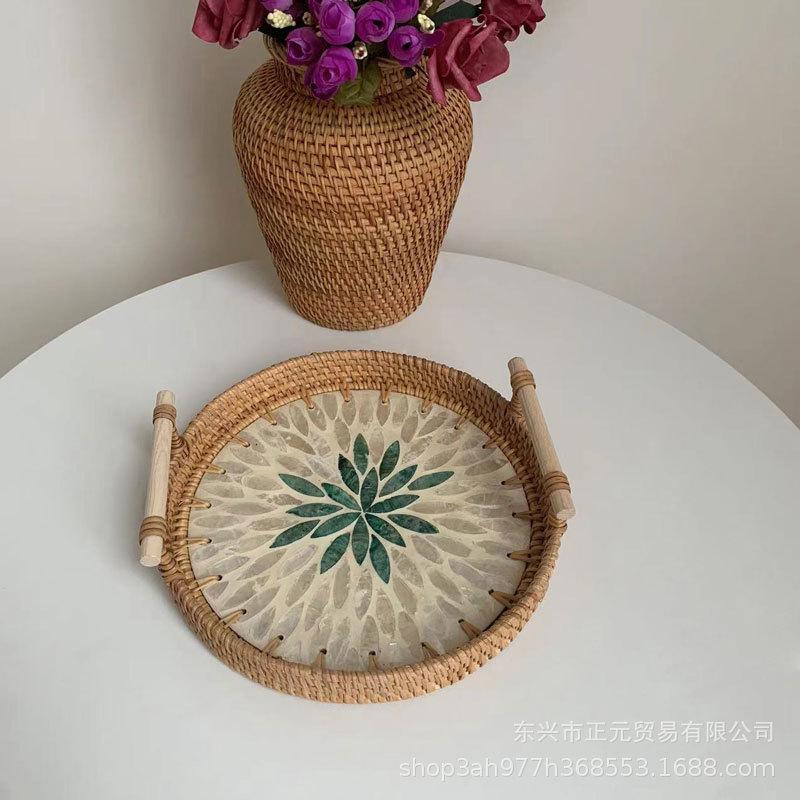 Weaving Rattan Storage Tray Colorful Shellfish Snack Storage Basket Amphora Candy Fruit Dessert Plate Tea Tray Home Decoration
Weaving Rattan Storage Tray Colorful Shellfish Snack Storage Basket Amphora Candy Fruit Dessert Plate Tea Tray Home Decoration