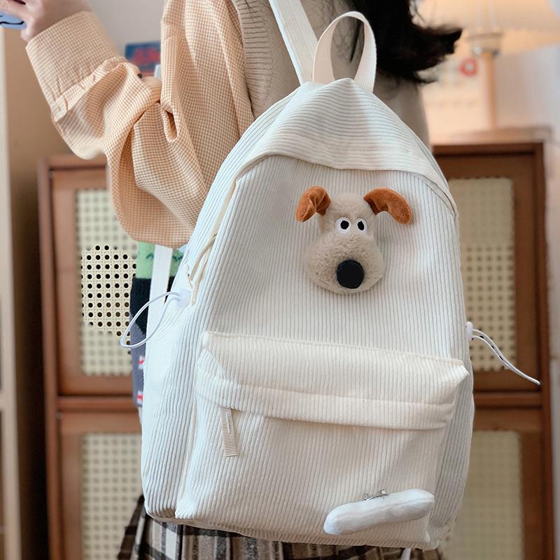 Wind cute puppy schoolbag female high school student corduroy schoolbag casual campus backpack college student
Wind cute puppy schoolbag female high school student corduroy schoolbag casual campus backpack college student