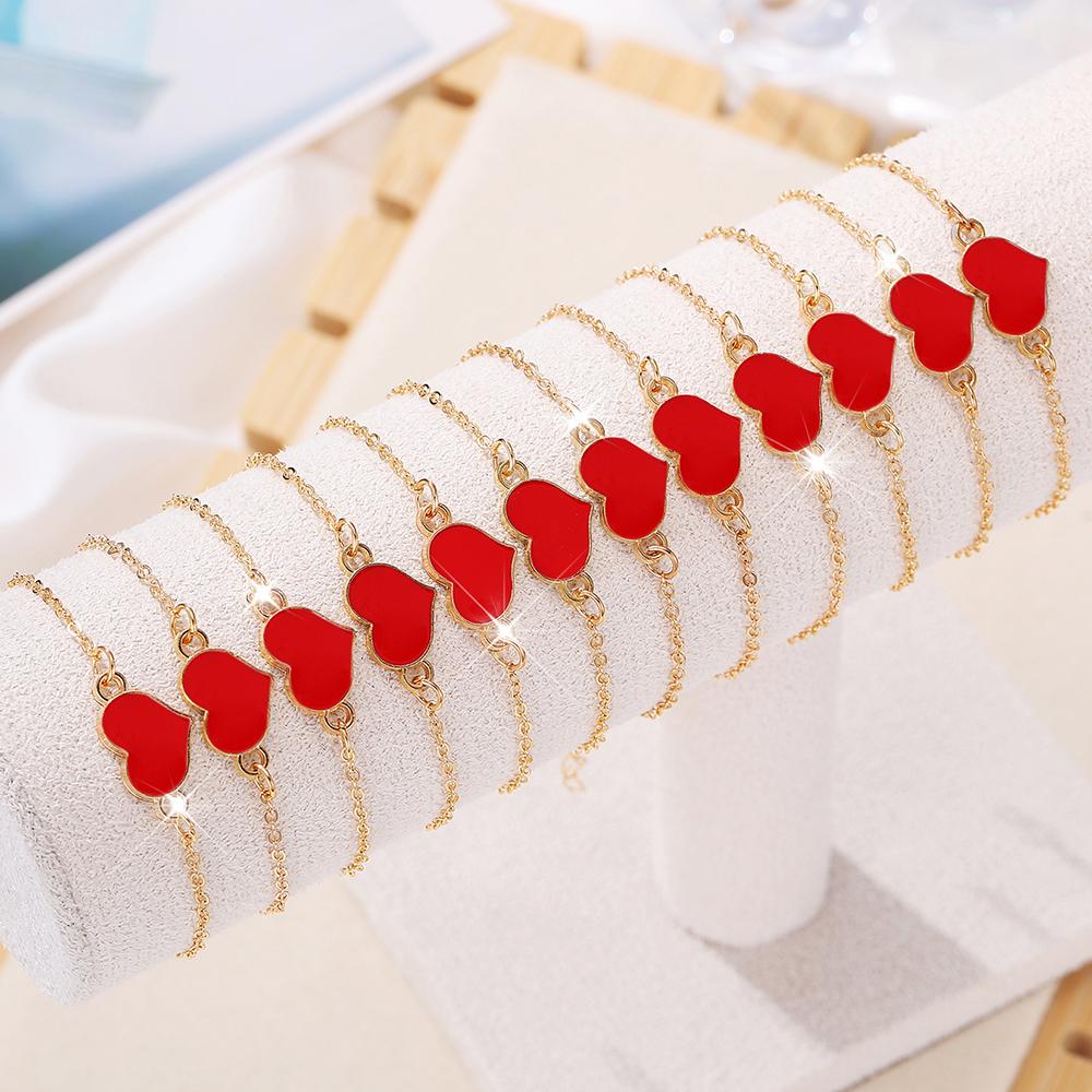 12 Piece Set of Fashion Simple heart Alloy Bracelet Chain, Lady s Daily Decoration, Family and Friends Gifts, Holiday Birthday G
12 Piece Set of Fashion Simple heart Alloy Bracelet Chain, Lady s Daily Decoration, Family and Friends Gifts, Holiday Birthday G