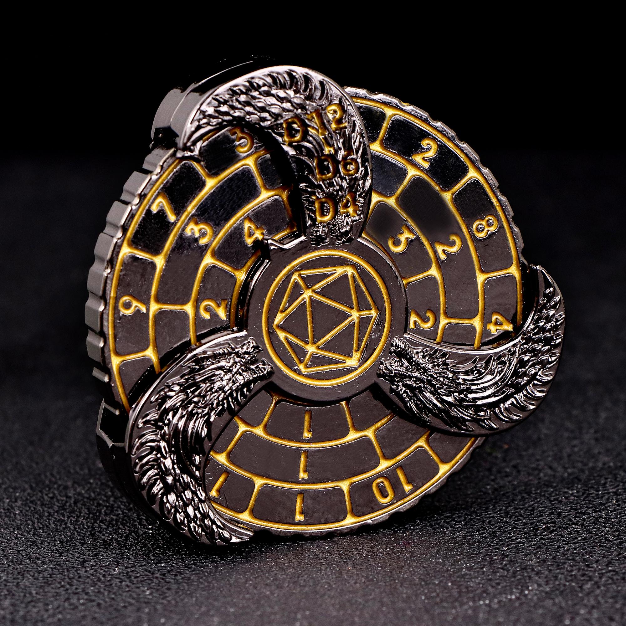 Fingertip Gyro Roulette Dice for Dungeons and Dragons, DND Spinner Metal Dice, Dragon Compass Dice Set For Gifts чорний
Fingertip Gyro Roulette Dice for Dungeons and Dragons, DND Spinner Metal Dice, Dragon Compass Dice Set For Gifts чорний