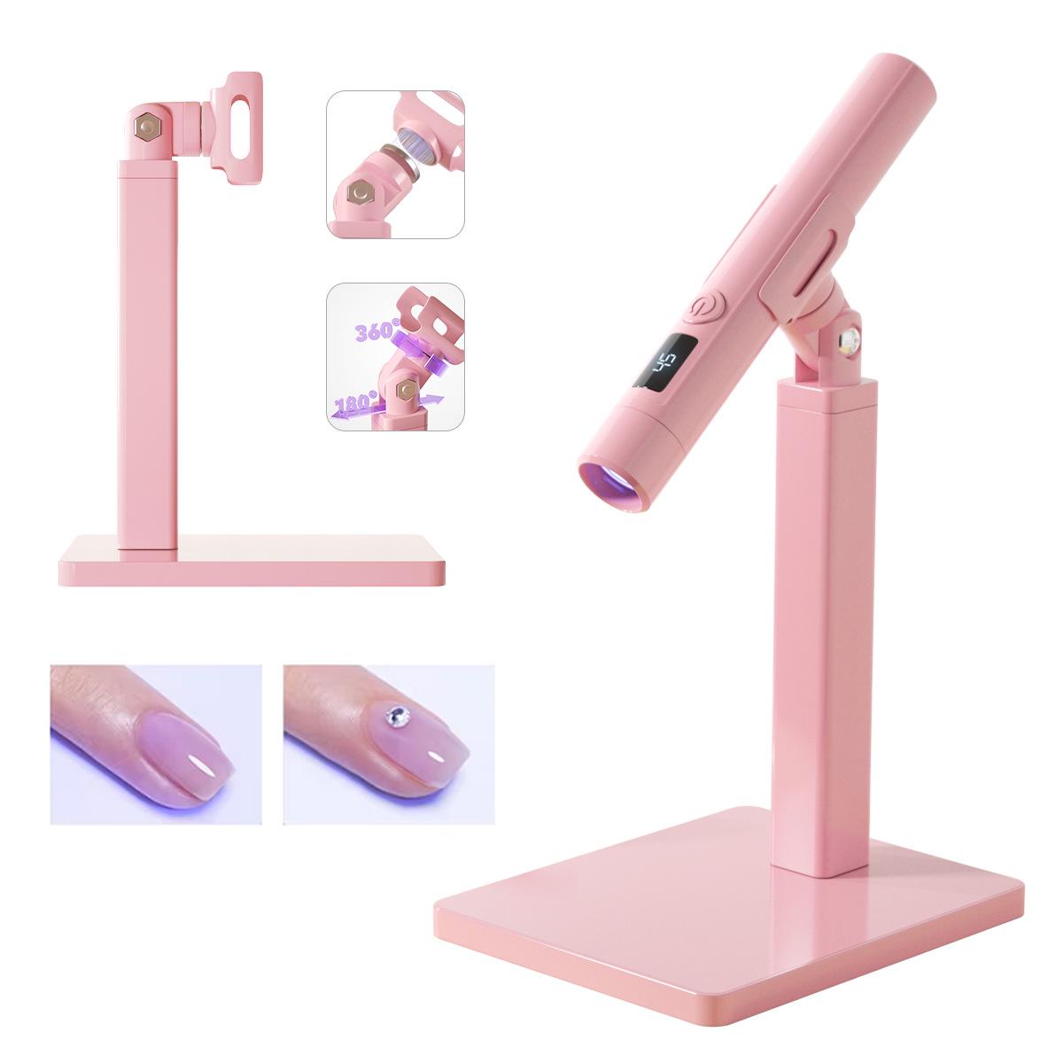 Розовая ручная светодиодная лампа для ногтей с вращающейся на 360° подставкой для маникюра
Розовая ручная светодиодная лампа для ногтей с вращающейся на 360° подставкой для маникюра