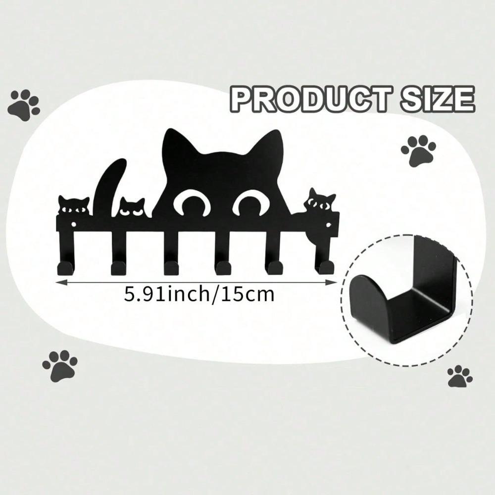 Wall Mounted Cat Key Holder 6 Hooks Self Adhesive No Drill Space Saving Entryway Decor TY-101072
Wall Mounted Cat Key Holder 6 Hooks Self Adhesive No Drill Space Saving Entryway Decor TY-101072