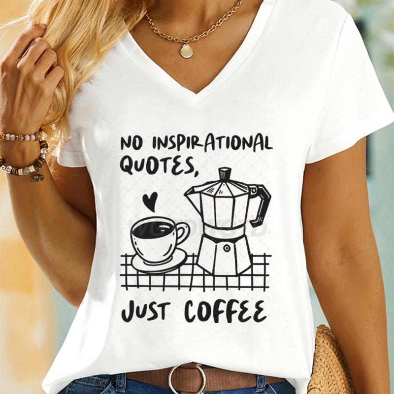 Женская футболка с принтом Just Coffee Клуб Кофе Модная футболка с коротким рукавом Топы Летняя футболка с V-образным вырезом и графическим принтом Топ для любителя кофе Повседневный топ S
Женская футболка с принтом Just Coffee Клуб Кофе Модная футболка с коротким рукавом Топы Летняя футболка с V-образным вырезом и графическим принтом Топ для любителя кофе Повседневный топ S